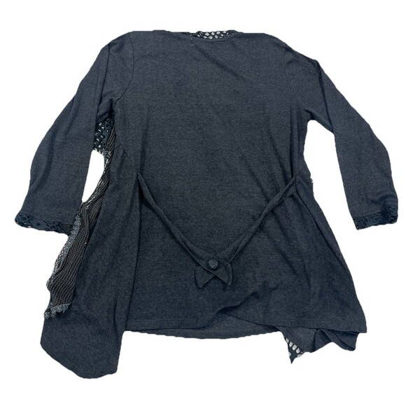 Pretty Angel Tunic Top Womens Silk Blend Size XL Gray Artsy Witchy Whimsygoth - Picture 2 of 6